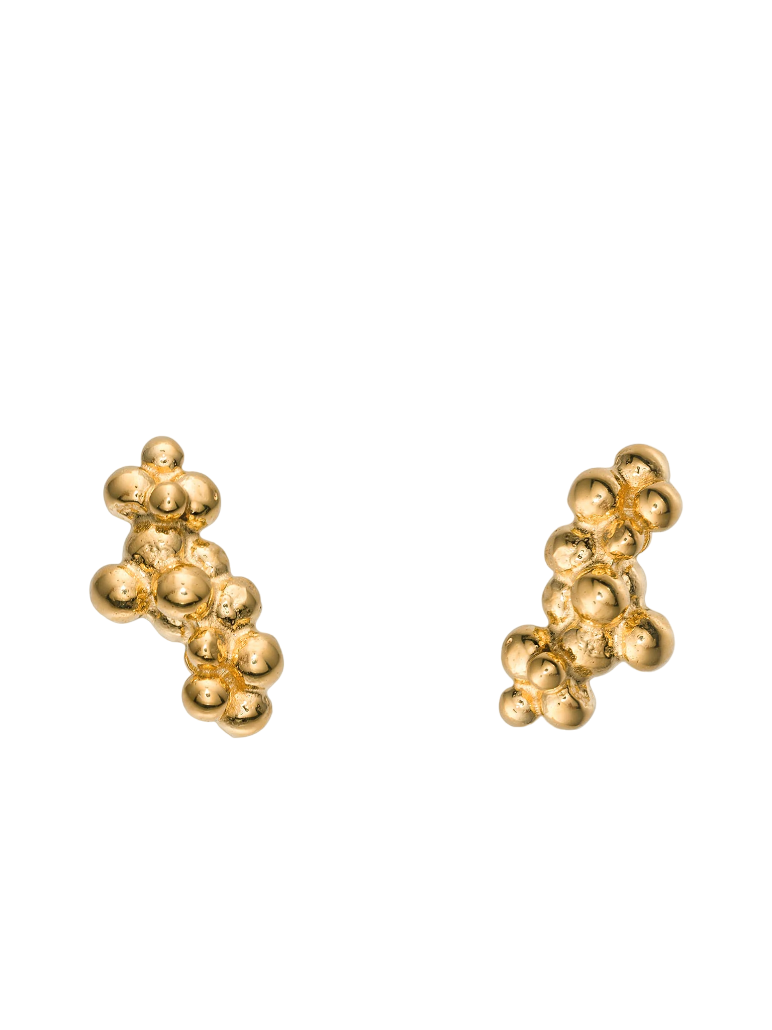Céleste deux caviar stud earrings 14ct gold